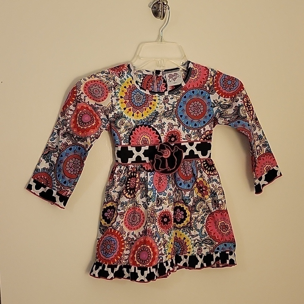 3/$30 Ann LOREN Floral Multi-print Bow Tie Back Dress Size 6 - Picture 3 of 9
